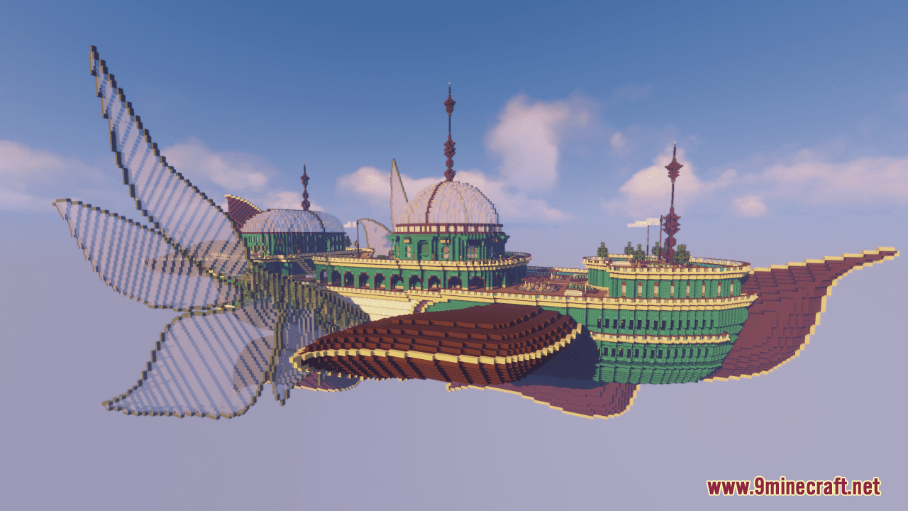 description_3 Fantastic airship map (1.20.4, 1.19.4) - Skybound Luxury
