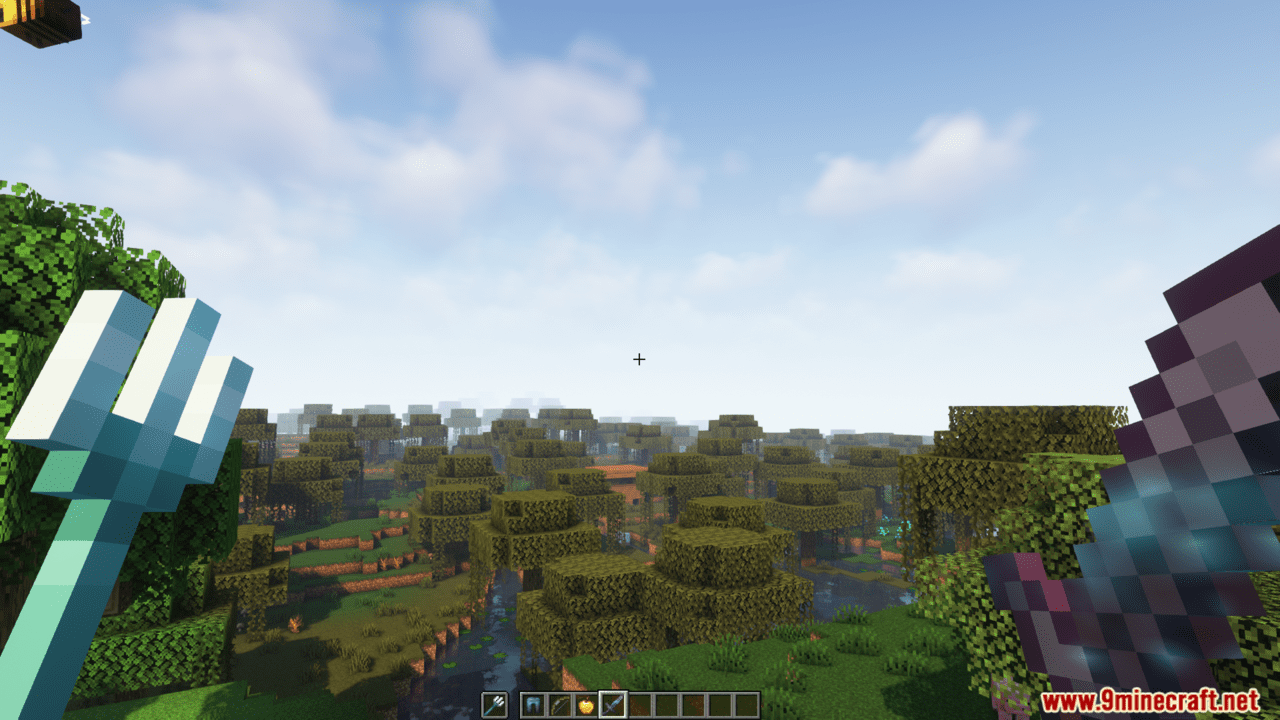 image 1 for Dark Glint Mod (1.20.5) - dark blue shine nebula with vanilla enchantment