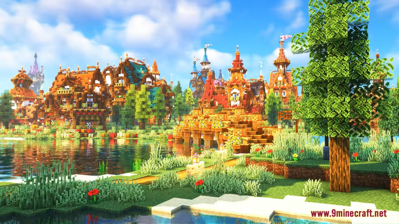 description_11 Multi-colored city map (1.20.4, 1.19.4) - splashes of color