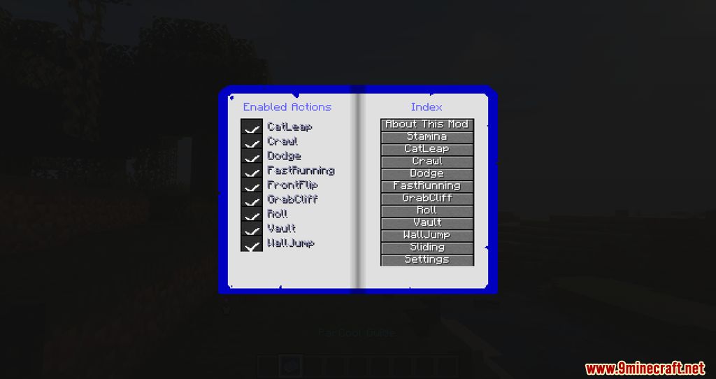 image 13 for ParCool Mod (1.20.4) - новые движения и действия