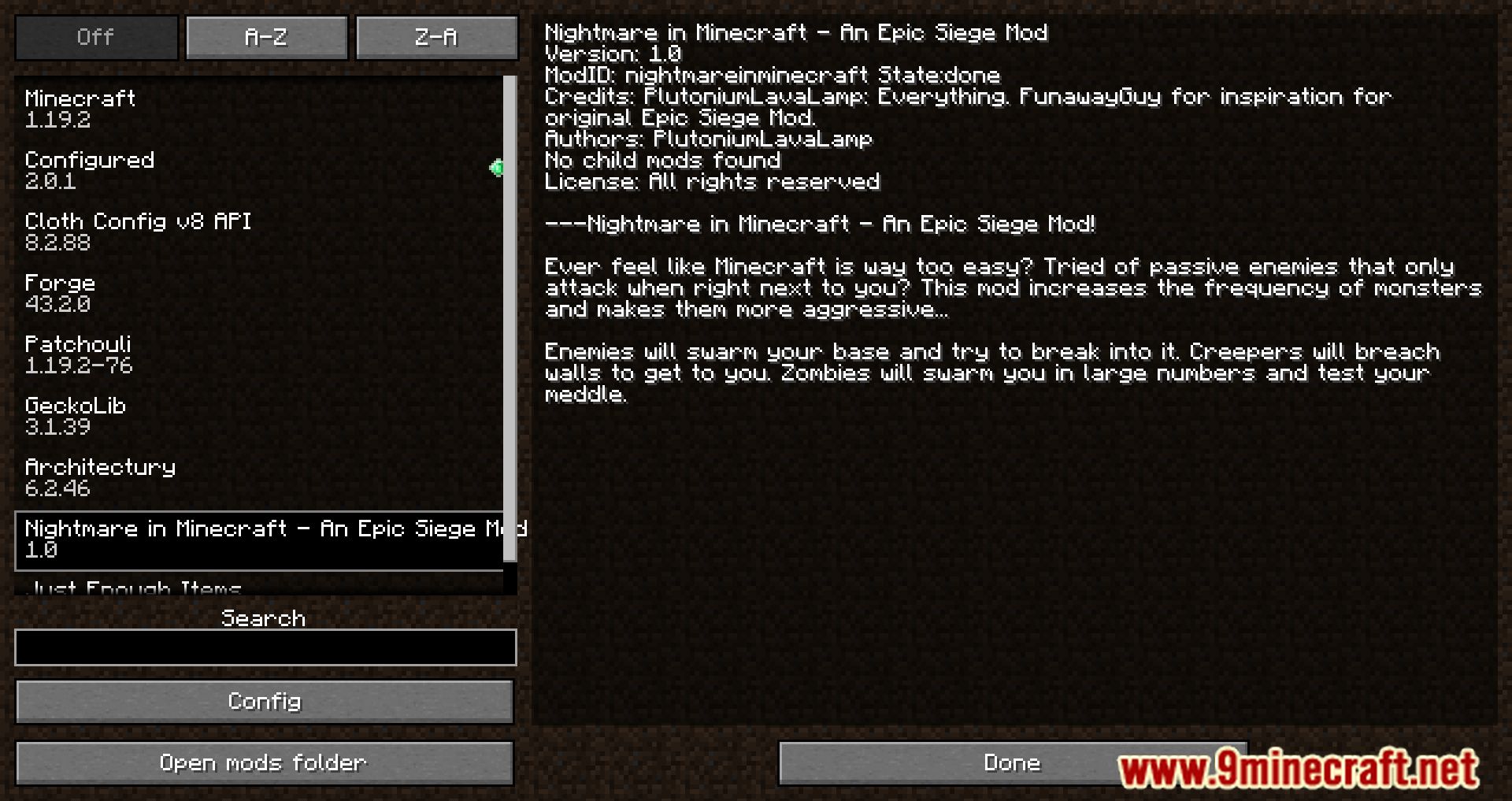 description_0 Pesadilla épica Asedio Mod (1.19.3) - No sobrevivirás