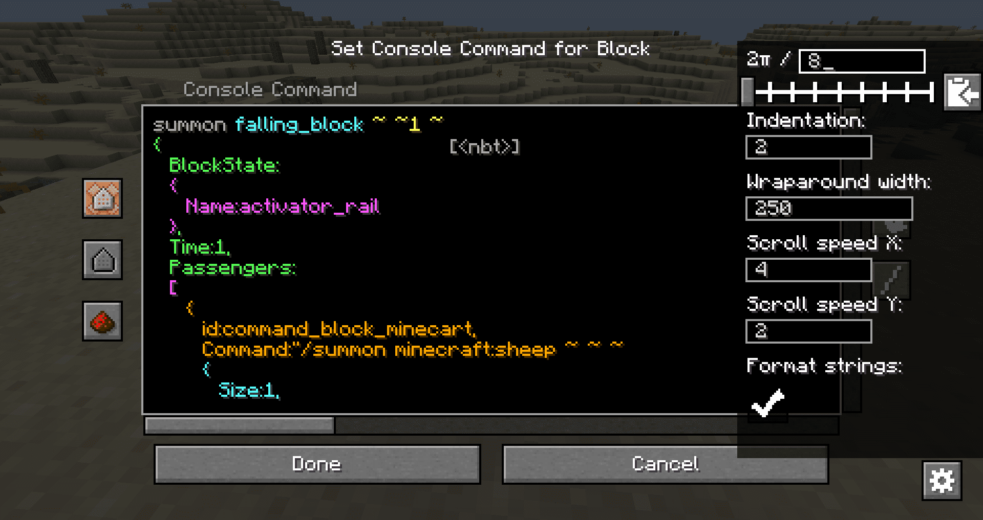 description_4 Better Command Block UI Mod (1.20.4) - новый дизайн пользовательского интерфейса командного блока