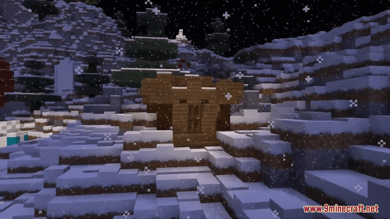 description_1 Map Winter Valley (1.20.4, 1.19.4) - vibrant snow country