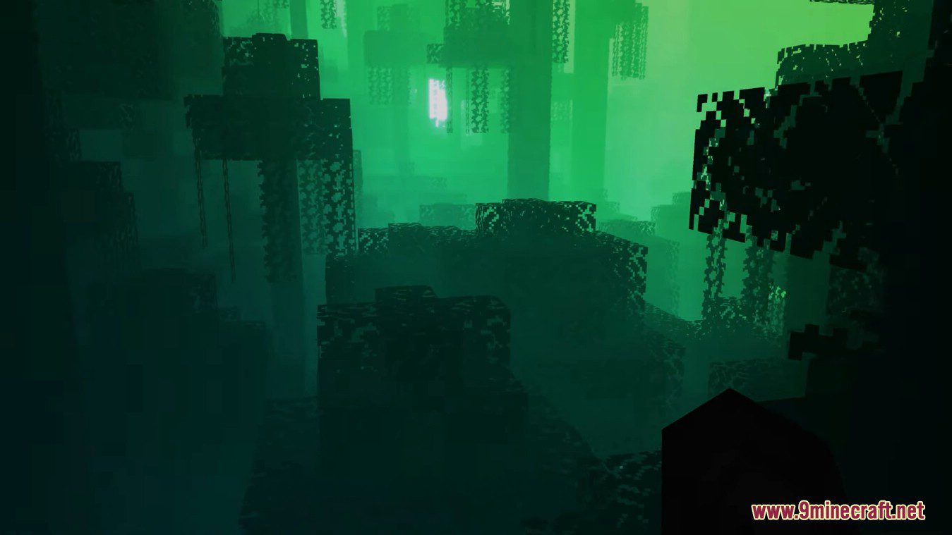 description_9 Ominous Shaders 1.20.4 - um pacote colorido de sombreadores de neblina