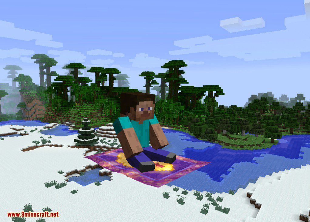 description_2 Coisas voadoras Mod 1.15.2 (Vassoura mágica e tapete mágico)