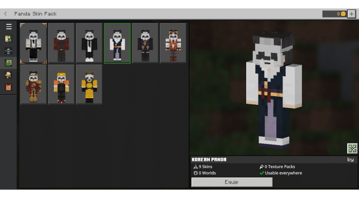 image 4 for Panda Skin Pack (1.19) — MCPE/Bedrock