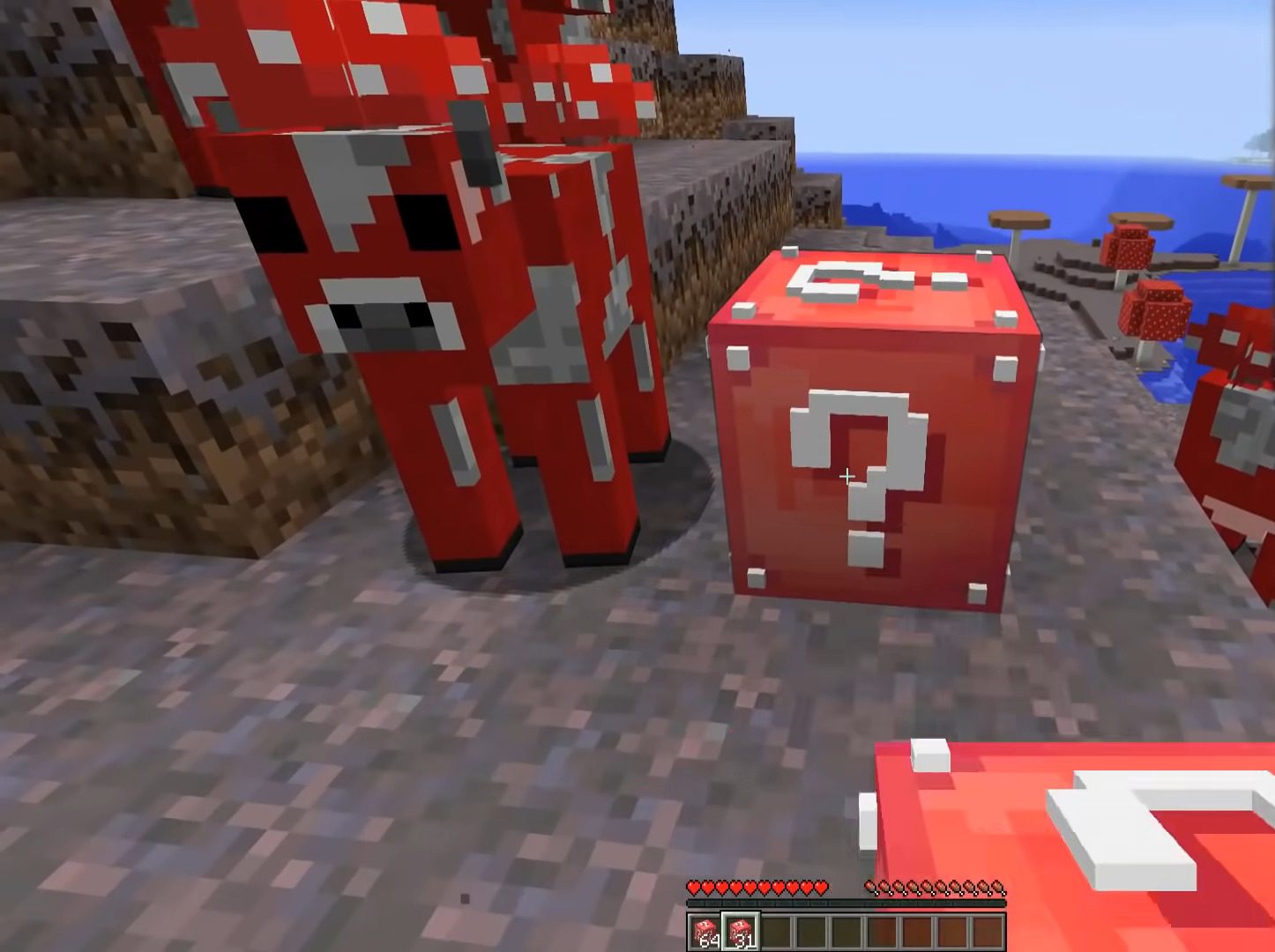 description_4 Youtube Lucky Block Mod (1.12.2) - ютуберы, кнопки воспроизведения и т.д.