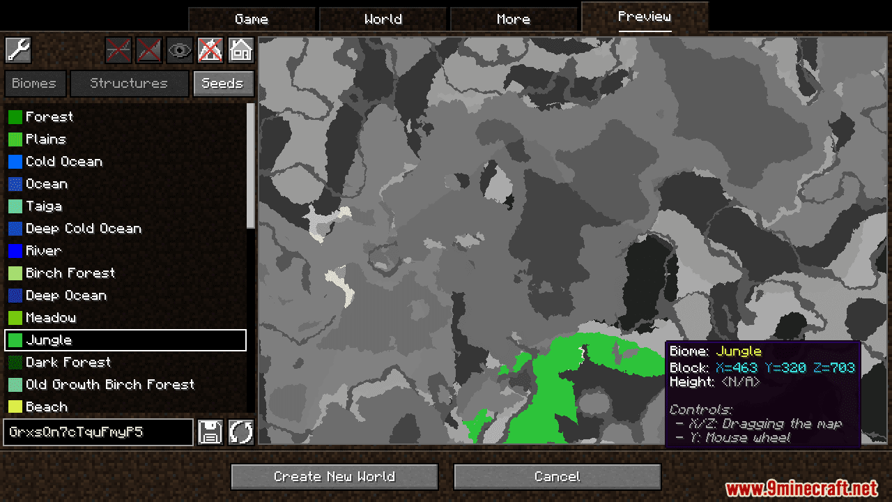 description_4 World Preview Mod (1.20.4) - визуализация видов мира