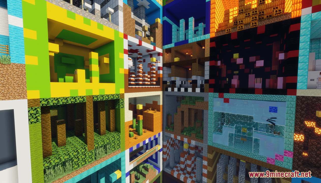 description_9 Maps Shuffle Parkour 2 (1.20.4, 1.19.4) - as far as possible