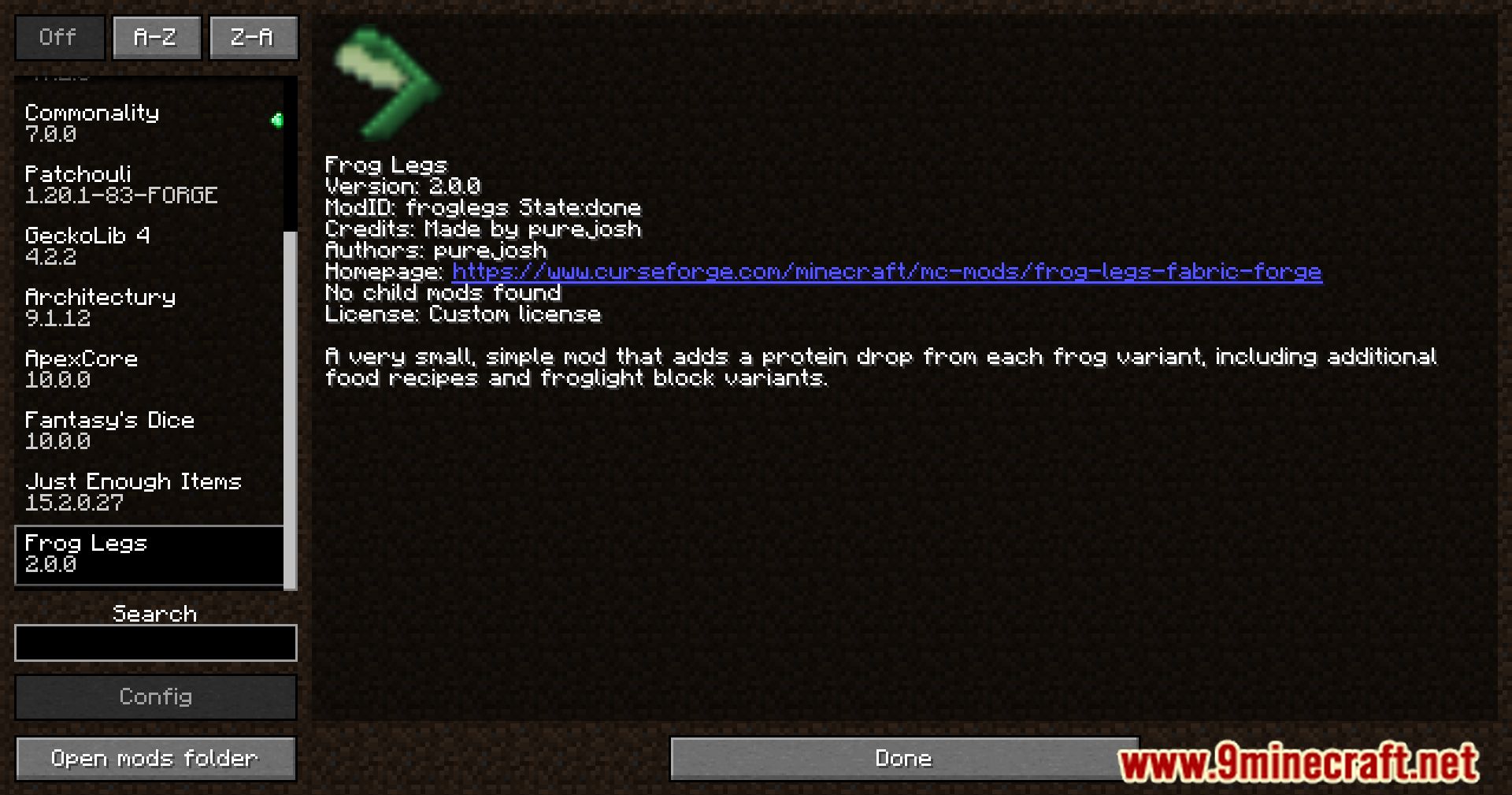 description_0 Frog Legs Mod (1.20.4) - Plunge into a new culinary adventure!