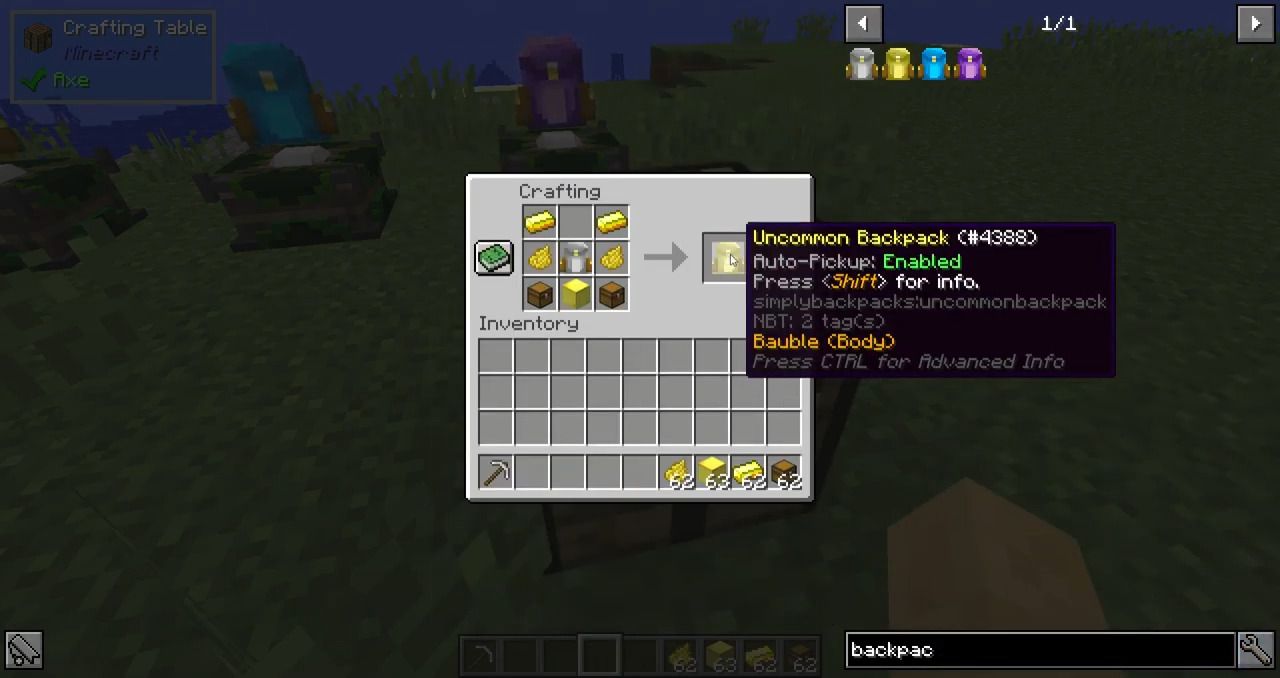 description_11 Simply Backpack Mod - хранение вещей