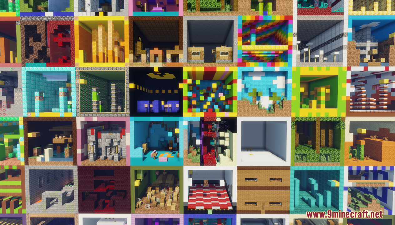 description_8 Maps Shuffle Parkour 2 (1.20.4, 1.19.4) - as far as possible