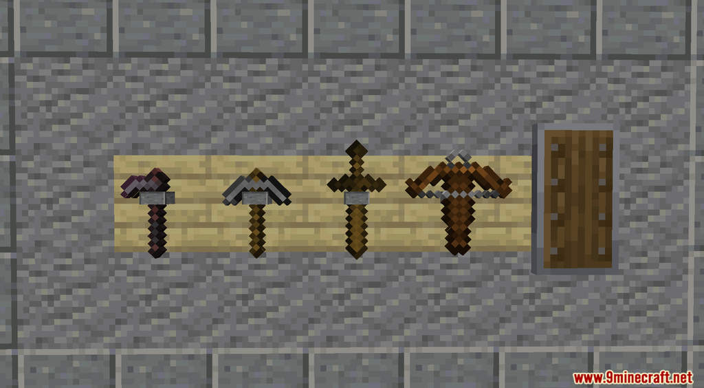 description_10 Tool Rack Data Pack (1.20.2, 1.19.4) - stores tools and weapons!