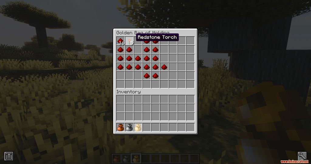 image 6 for Bag of Holding Mode (1.20.4) - aumentó el número de ranuras en las que puede almacenar elementos.