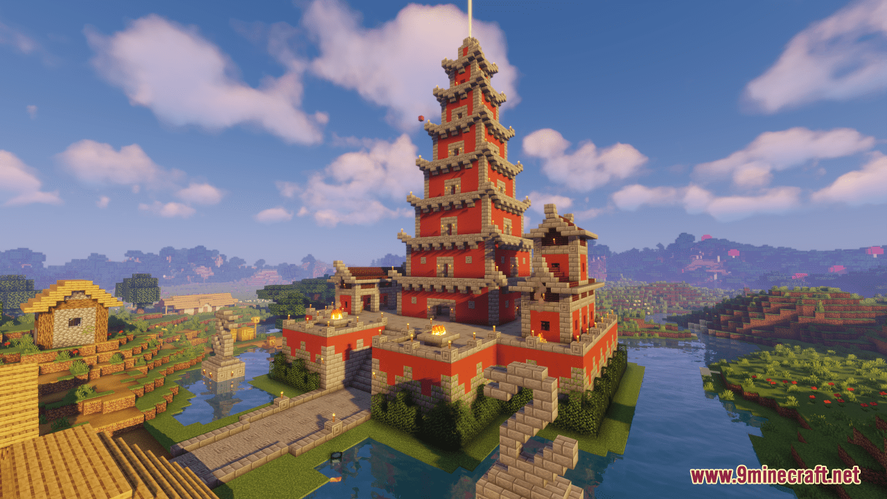 description_5 Mapa del Templo de Asia (1.20.4, 1.19.4) - Aldeas asiáticas medievales
