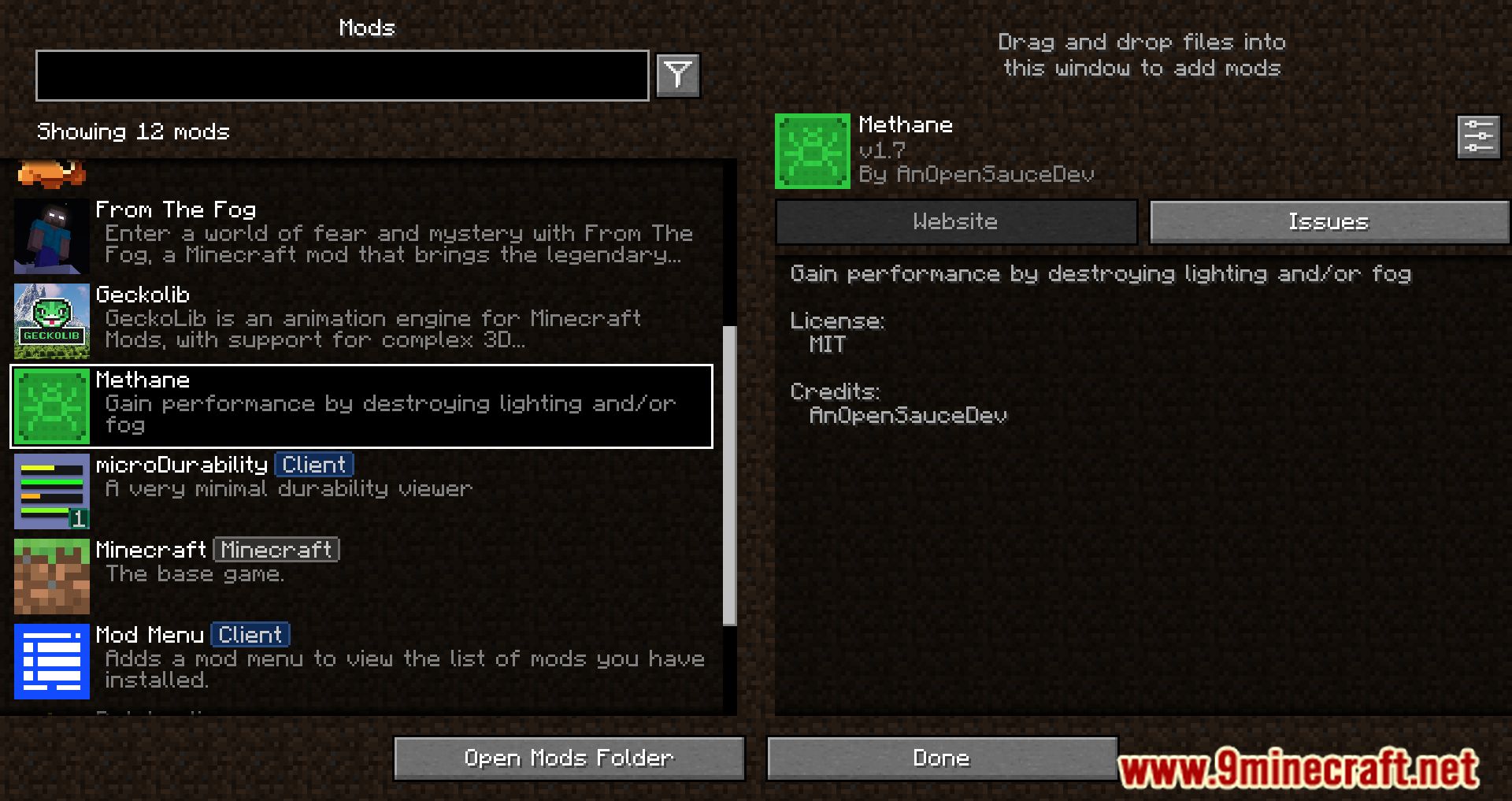 description_0 Methane Mod (1.20.4, 1.20.3) - unprecedented performance and visual design