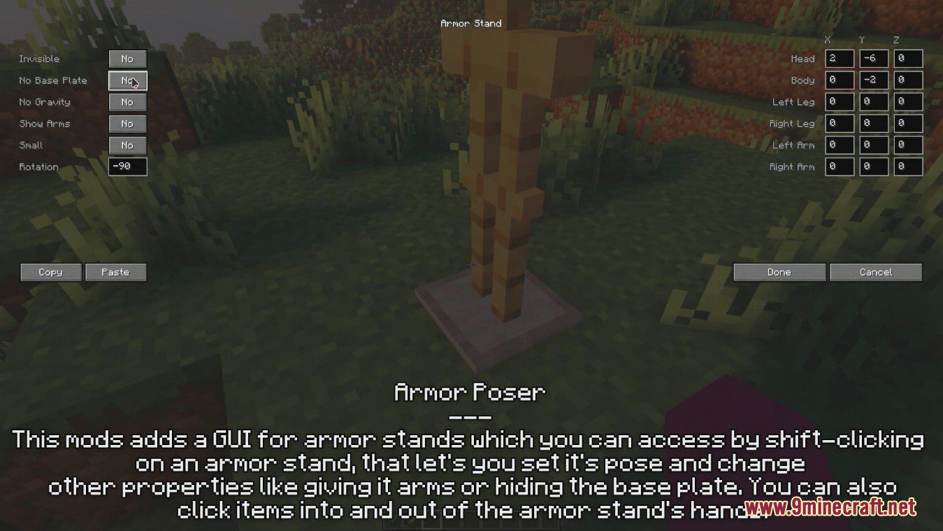 image 2 for Armor Poser Mod (1.20.4) - Configurador de soportes de armadura