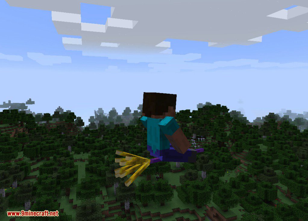 description_4 Flying Things Mod 1.15.2 (Vassoura mágica e tapete mágico)