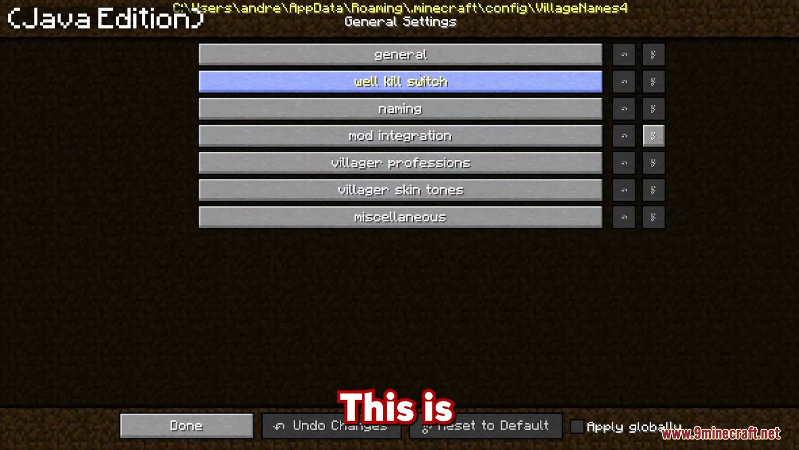 image 10 for Mod AstroTibs' Village Names Mod (1.12.2) - genera nombres de aldeas