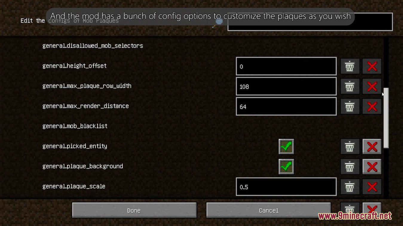 description_8 Mob Plaques Mod (1.20.1) - a neat little attribute for mobs