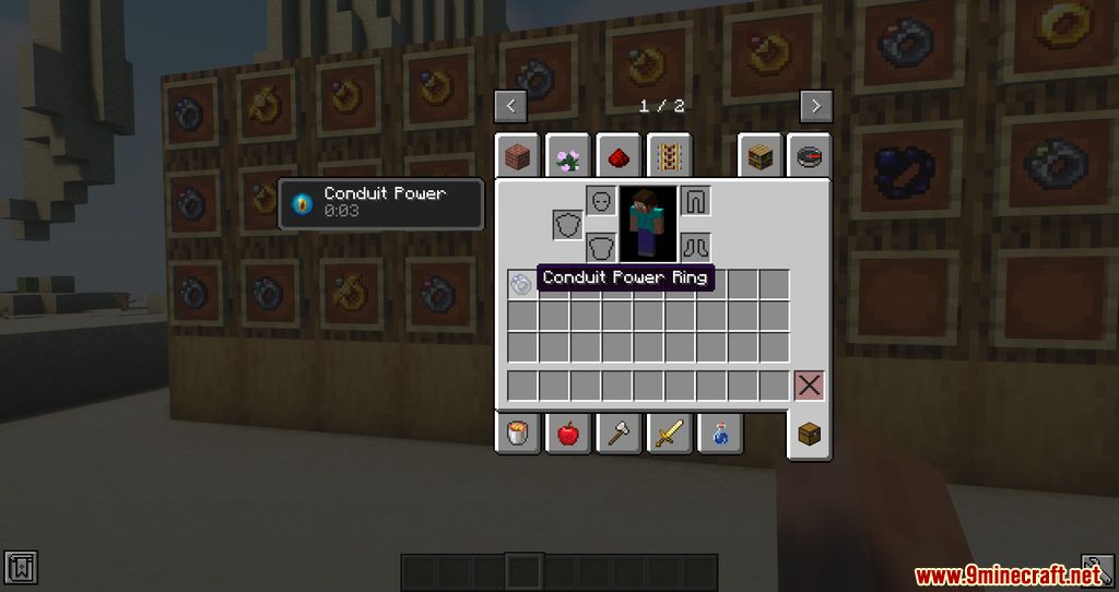 description_6 Magic Rings Mod (1.20.1) - ring with power fuse