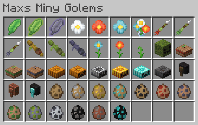 description_6 Miny Golems Mod (1.19.2) - Golems en Minecraft Leyendas