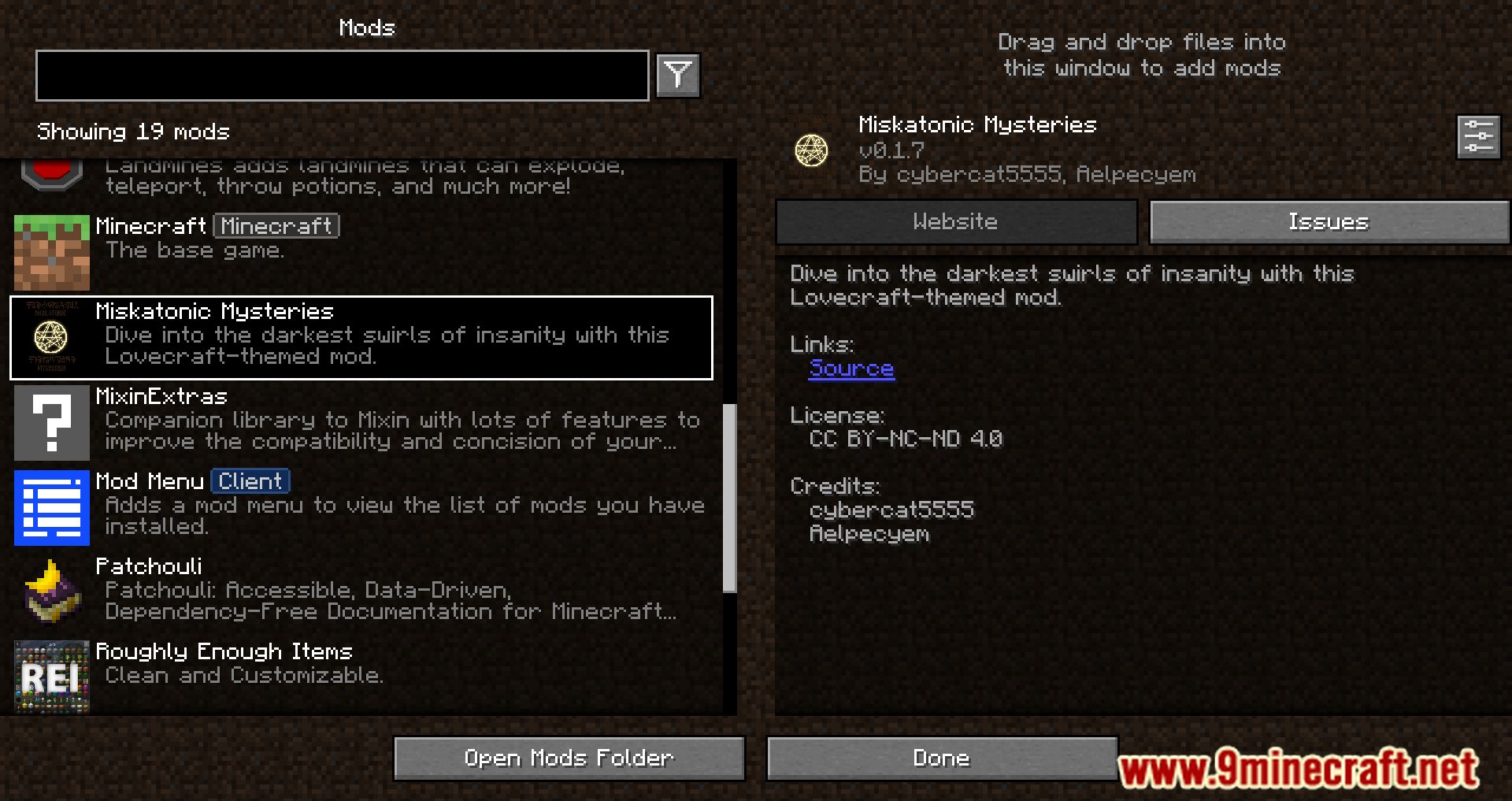 description_0 Miskatonic Mysteries Mod - Witchcraft, sorcery and more!