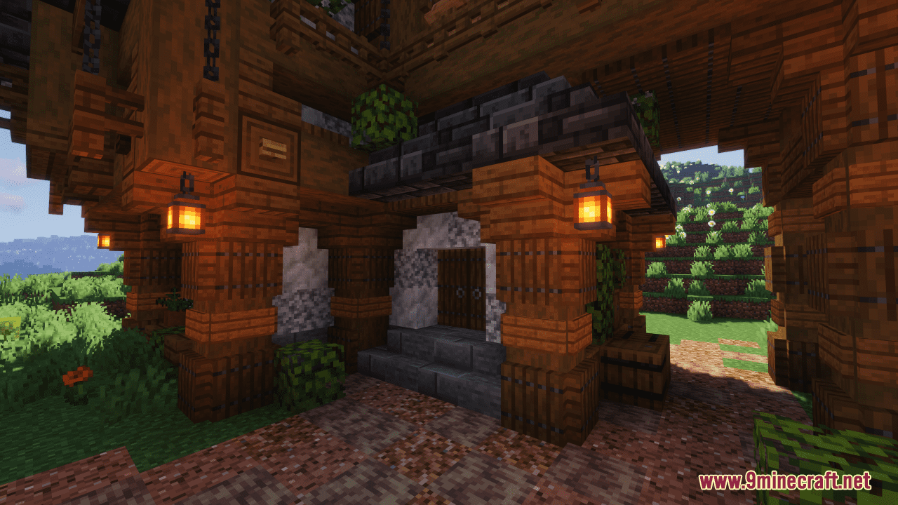 description_6 Mapa de grandes casas medievales (1.20.4, 1.19.4) - Pequeña casa en el prado