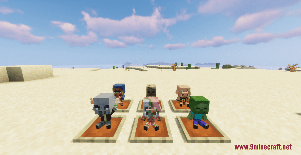 description_13 Mobs Figures Resource Pack (1.19.3, 1.18.2) - текстур-пак