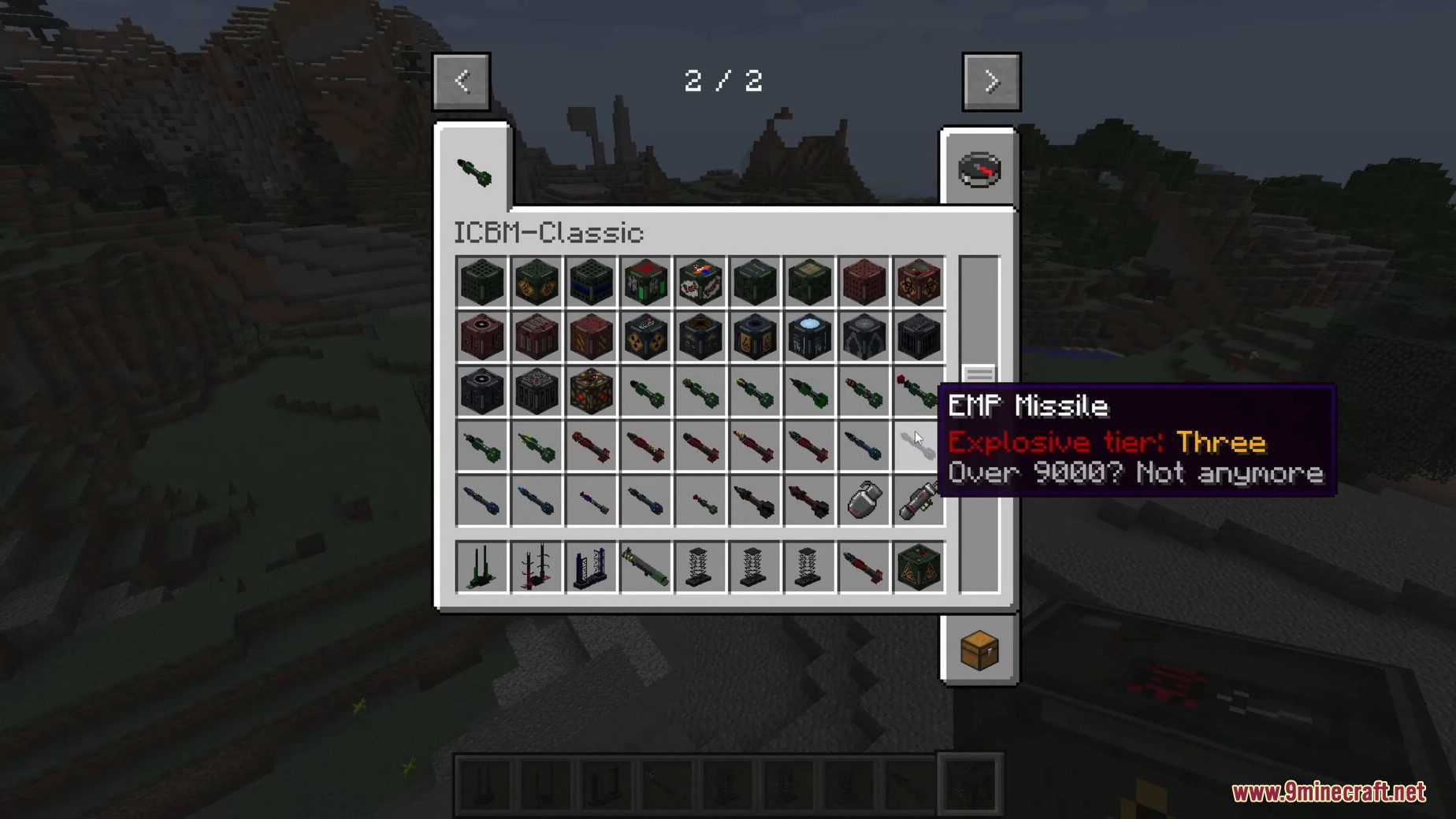 description_4 Classic ICBM mode (1.12.2) - Missiles, nuclear bombs, explosives