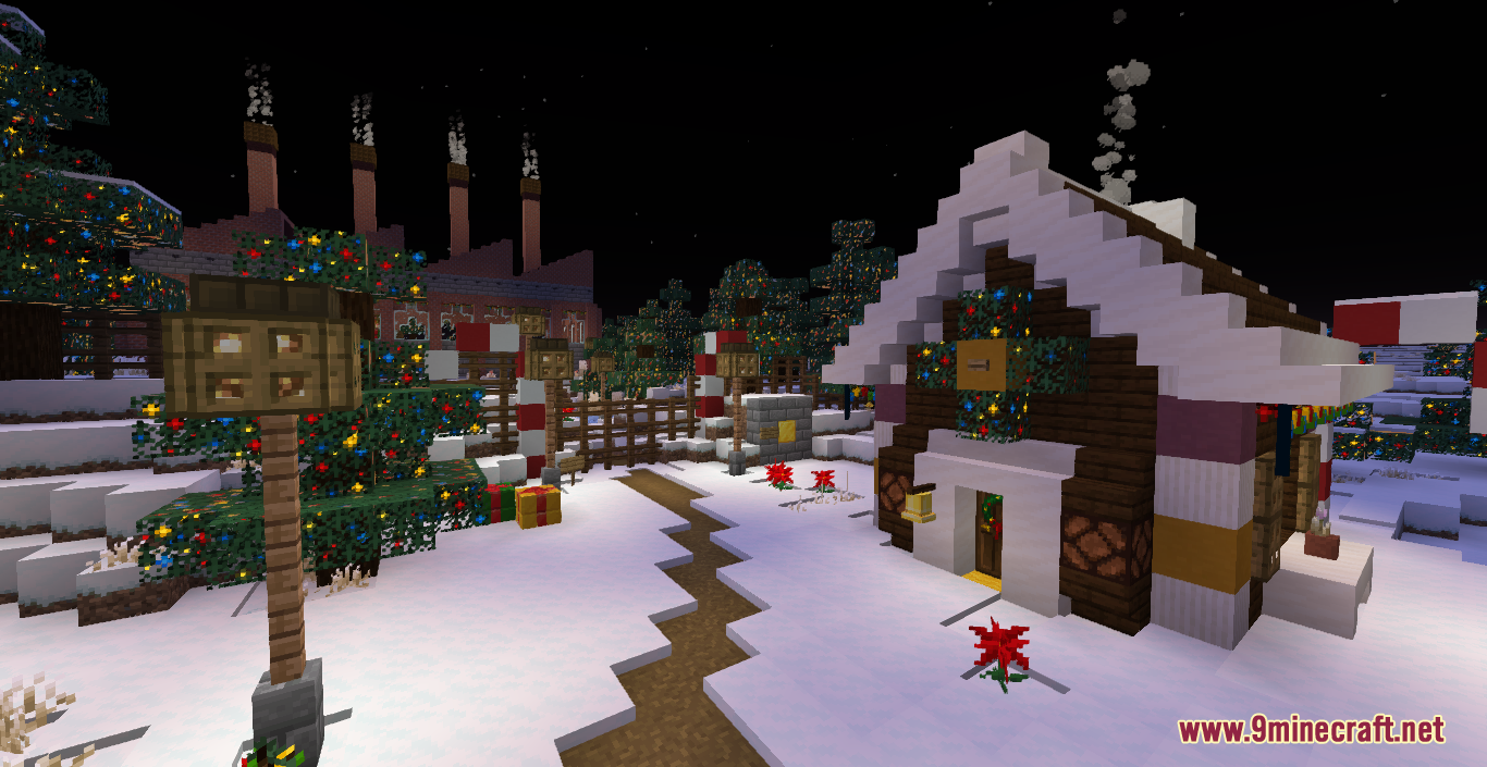 description_7 Snowy Christmas map for Minecraft 1.17.1