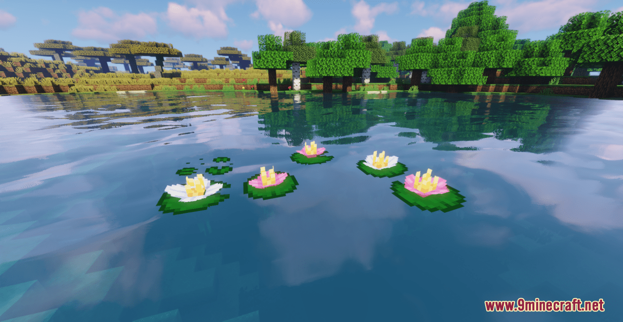 description_8 Lotus flower resource pack (1.19.4, 1.19.2, 1.19) - Пакет текстур