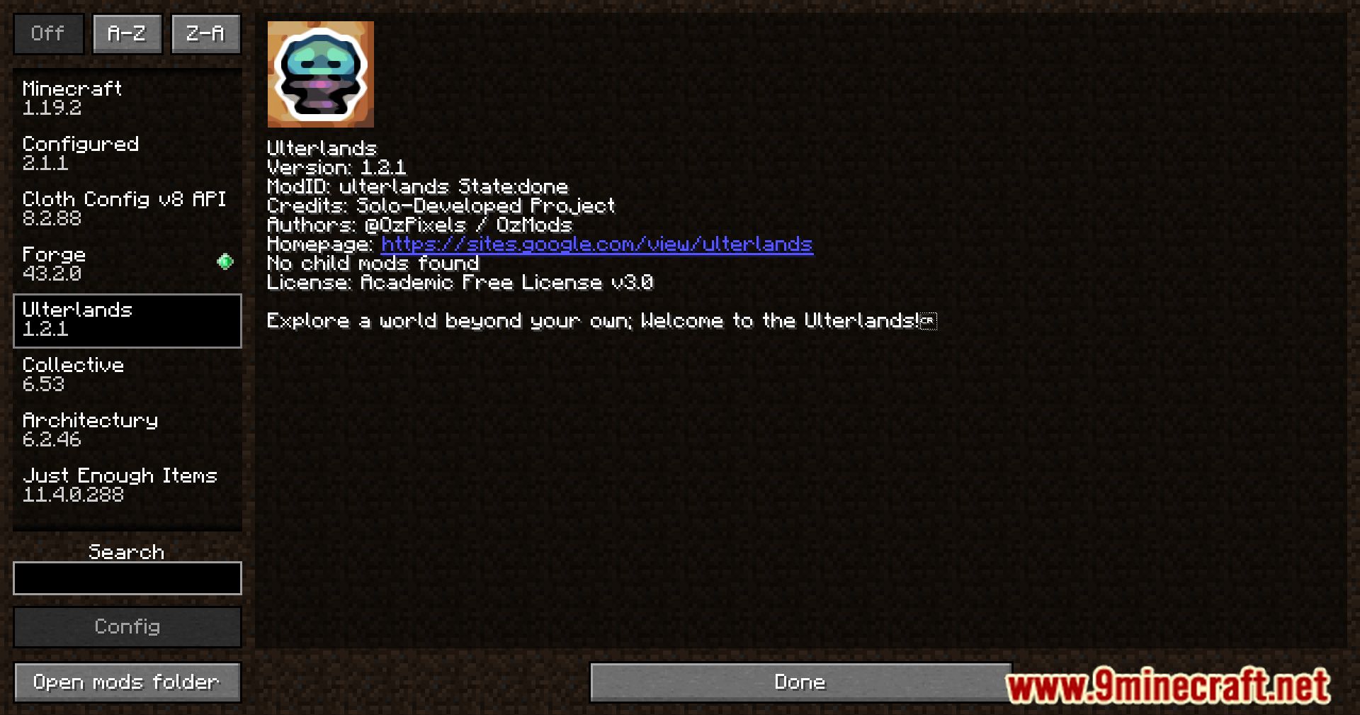 description_0 Ulterlands Mod (1.18.2) - Journey to the Ulterlands