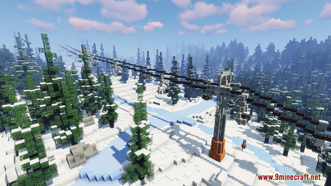 image 3 for Катание на лыжах с картами Minecraft (1.20.4, 1.19.4) - Гора Игнис