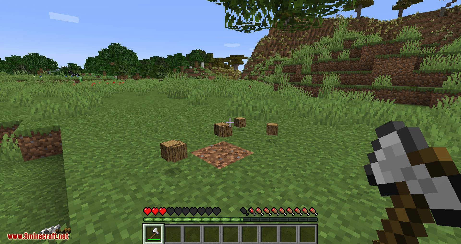 description_4 Falling Tree Mod (1.20.4) - падение дерева путем срезания только его части
