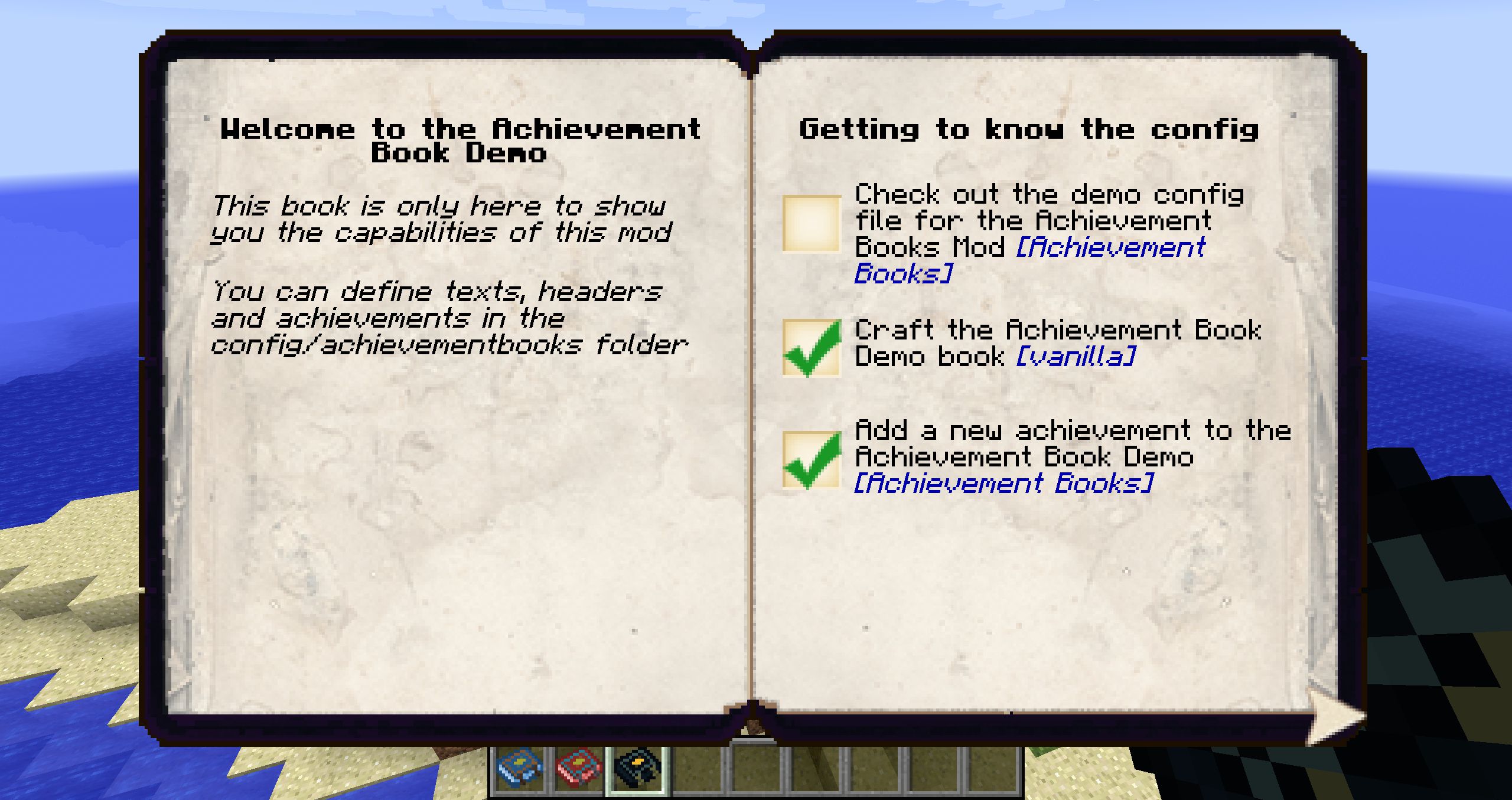 description_1 Achievement Books Mod (1.20.1) - множество книг достижений с простыми настройками
