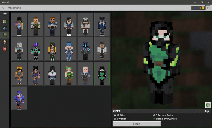 image 18 for Набор костюмов Valorant (1.19) — MCPE/Bedrock