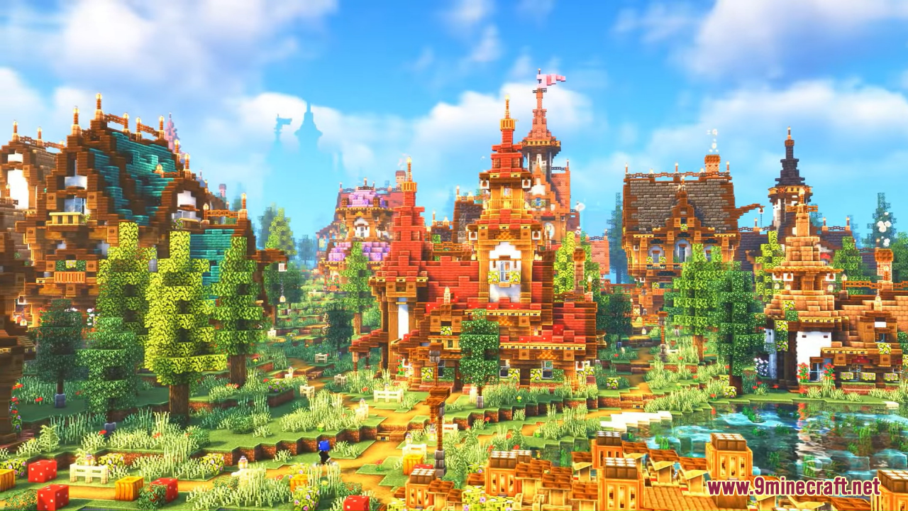 description_1 Multi-colored city map (1.20.4, 1.19.4) - splashes of color