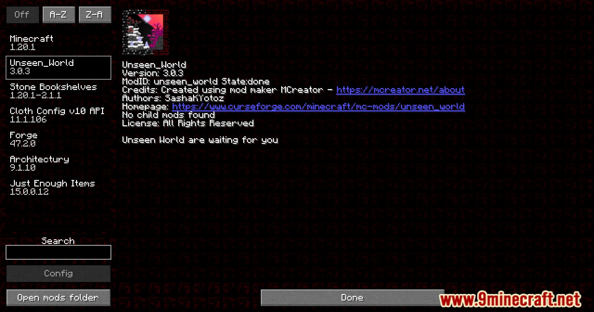 description_1 Unseen World Mod 1.20.1 - Entra en el oscuro mundo de Quimera, donde las sombras dominan!
