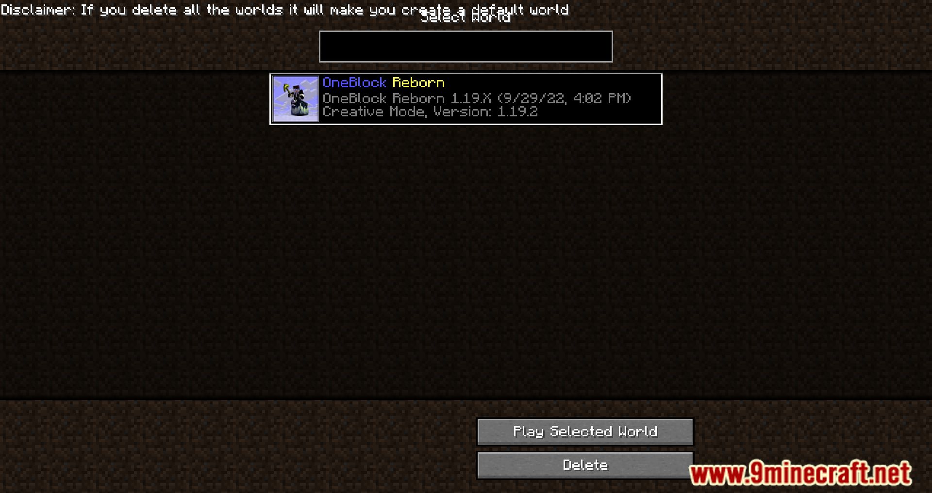description_1 Modpack OneBlock (1.19.3) - One block and that's it!