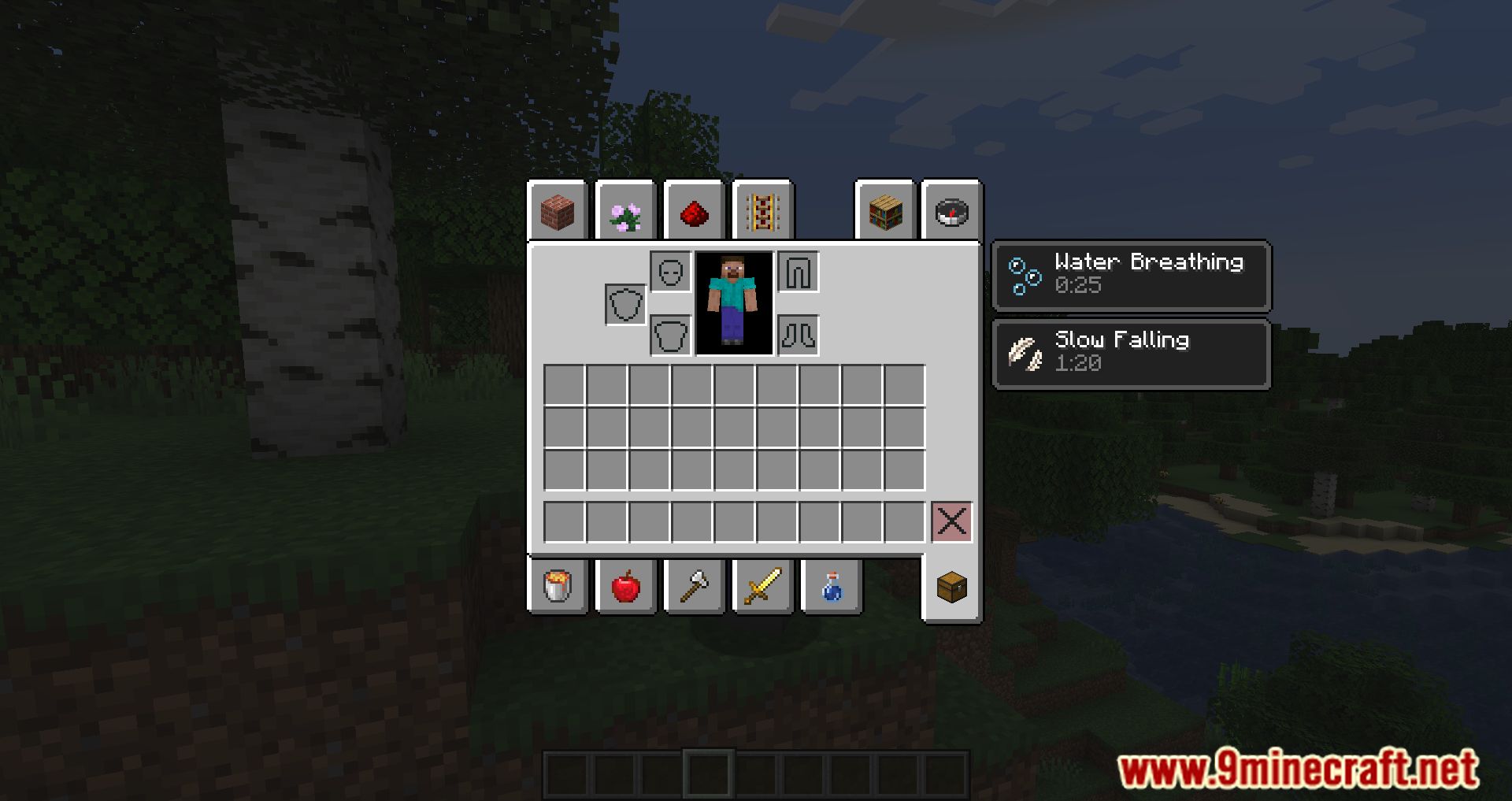 description_7 Status Effect Timer Mod (1.20.4) - Наложение таймера на ванильные эффекты состояния.