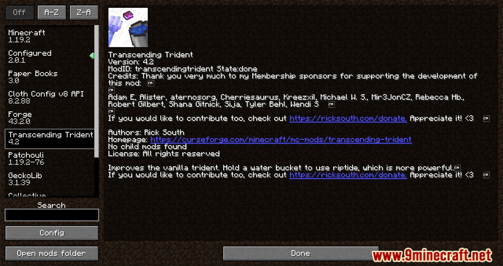 image 1 for Transcending Trident Mod (1.20.6) - Check out the trident's improved gameplay!