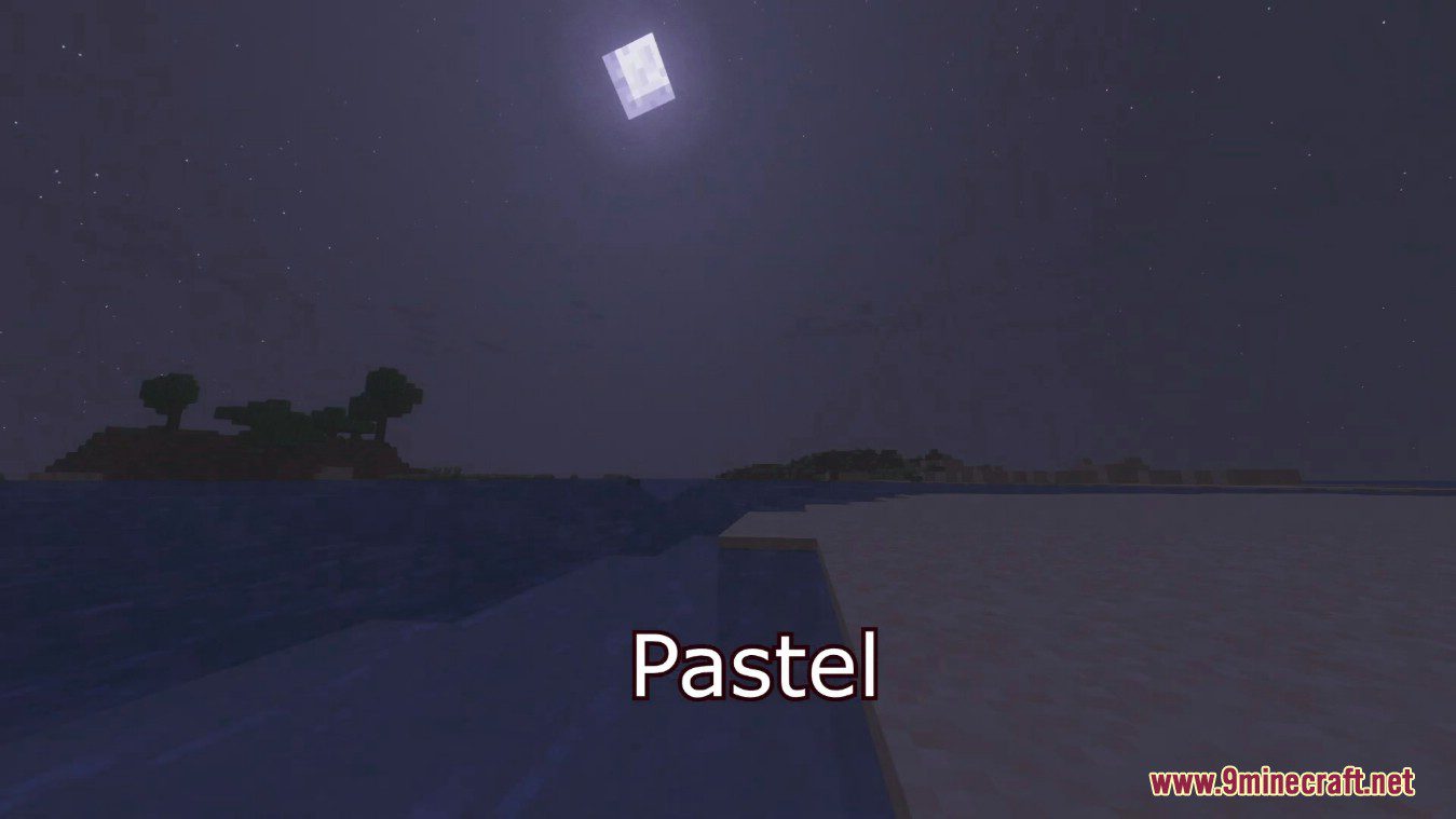 description_6 Sombreadores Pastel 1.20.4 - Muitas predefinições de cor, noites estreladas transparentes