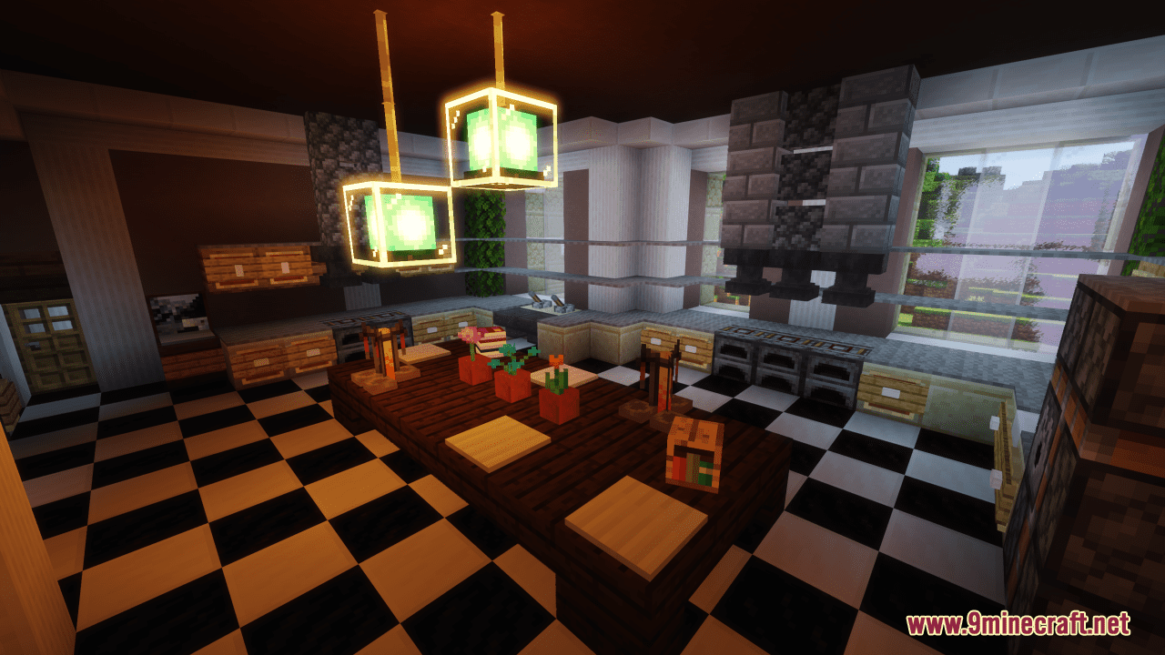 description_6 Wayne Manor map (1.20.4, 1.19.4) - with bat cave