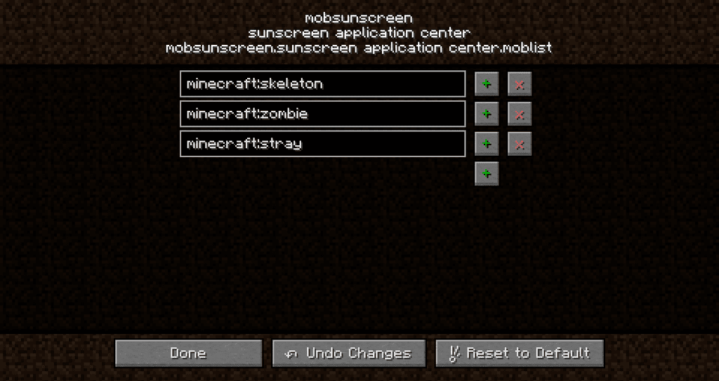 description_7 Mob Sunscreen Module 1.20.2 - Prevents mobs from burning in the sun.