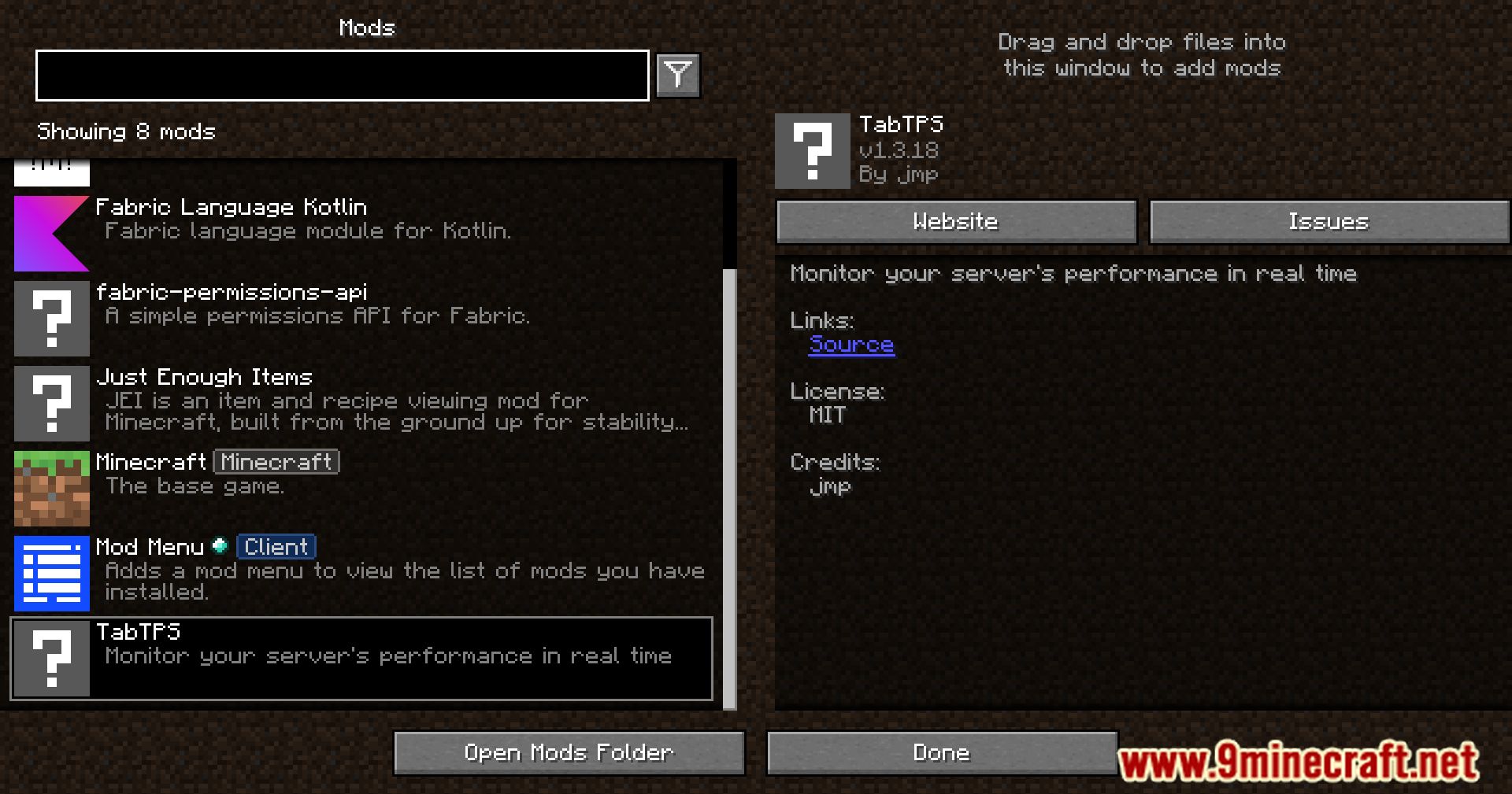 image 1 for TabTPS Mod (1.20.4) - Simplificar las operaciones del servidor