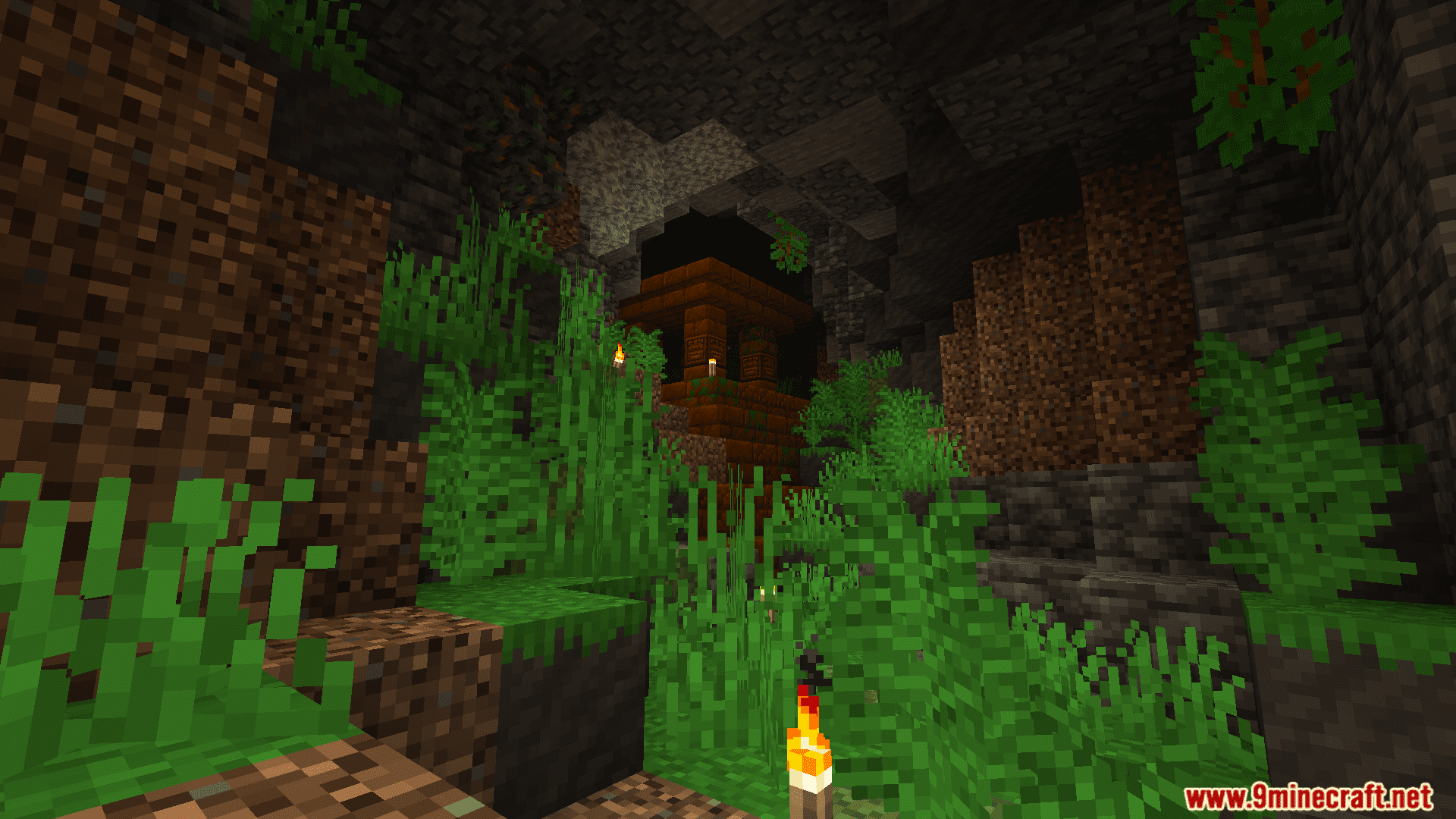 description_2 Underground Jungle Mod (1.20.4) - добавляет биом и структуру подземных джунглей