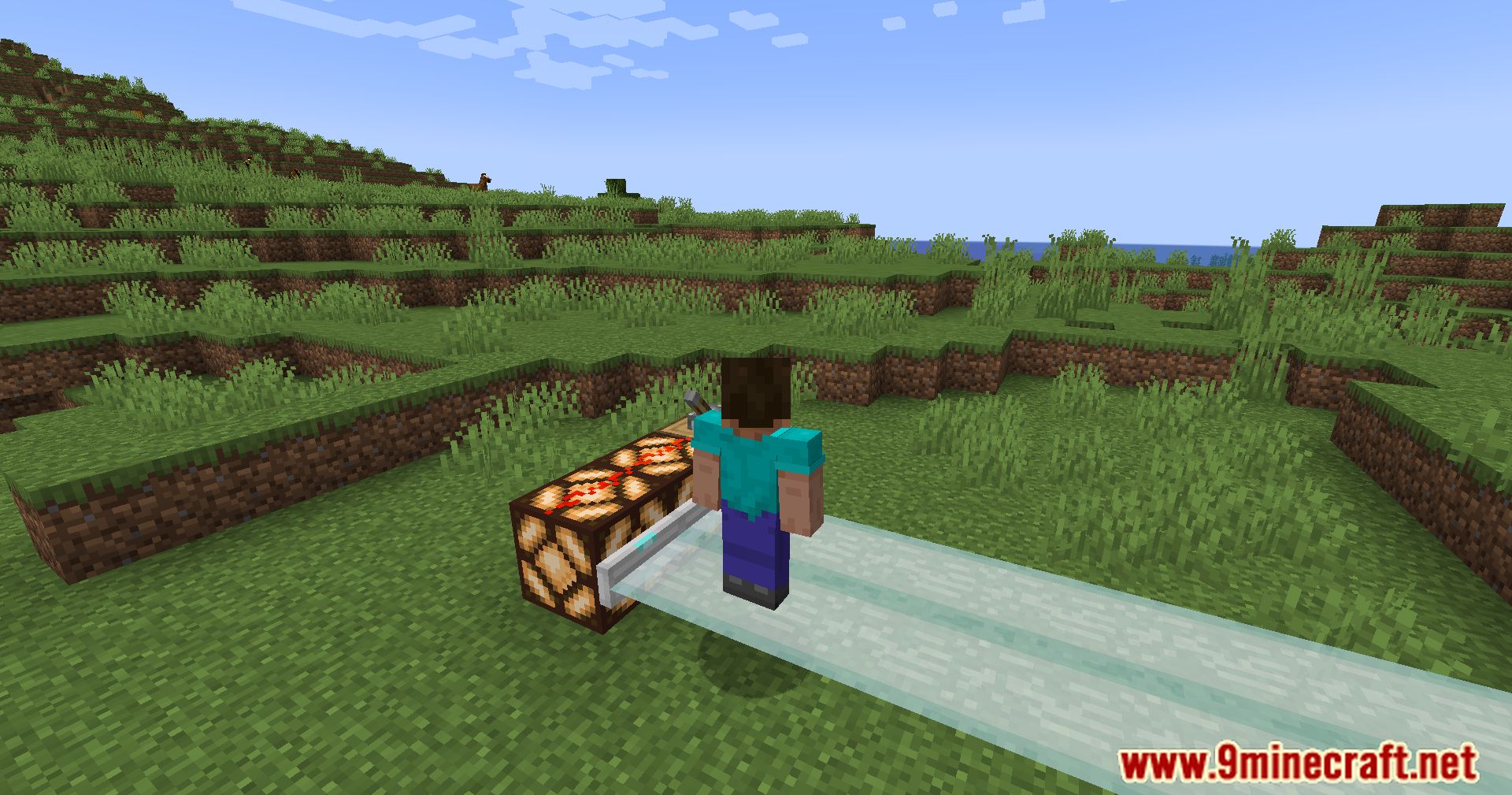 description_5 Laser Bridges & Doors Mod (1.19.4) Fabric/Quilt version - a futuristic combination of functionality and style!