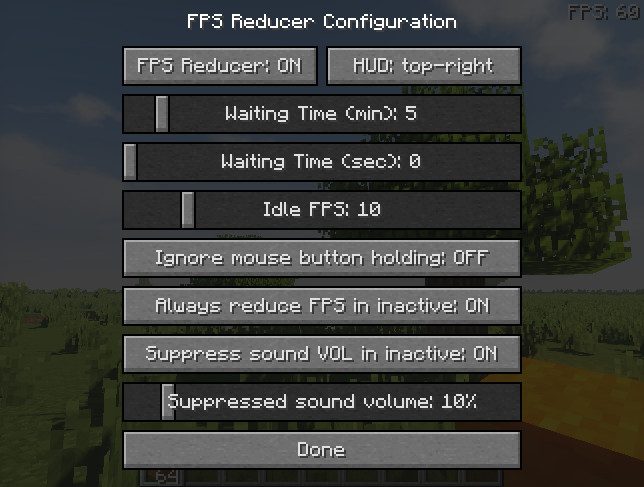 description_4 Mod FPS Reducer (1.20.4) - reduces unnecessary load on the GPU and CPU