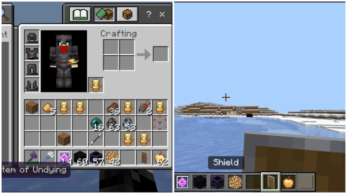 image 1 for Automatic Totem Add-on (1.20) - MCPE/Bedrock Mod